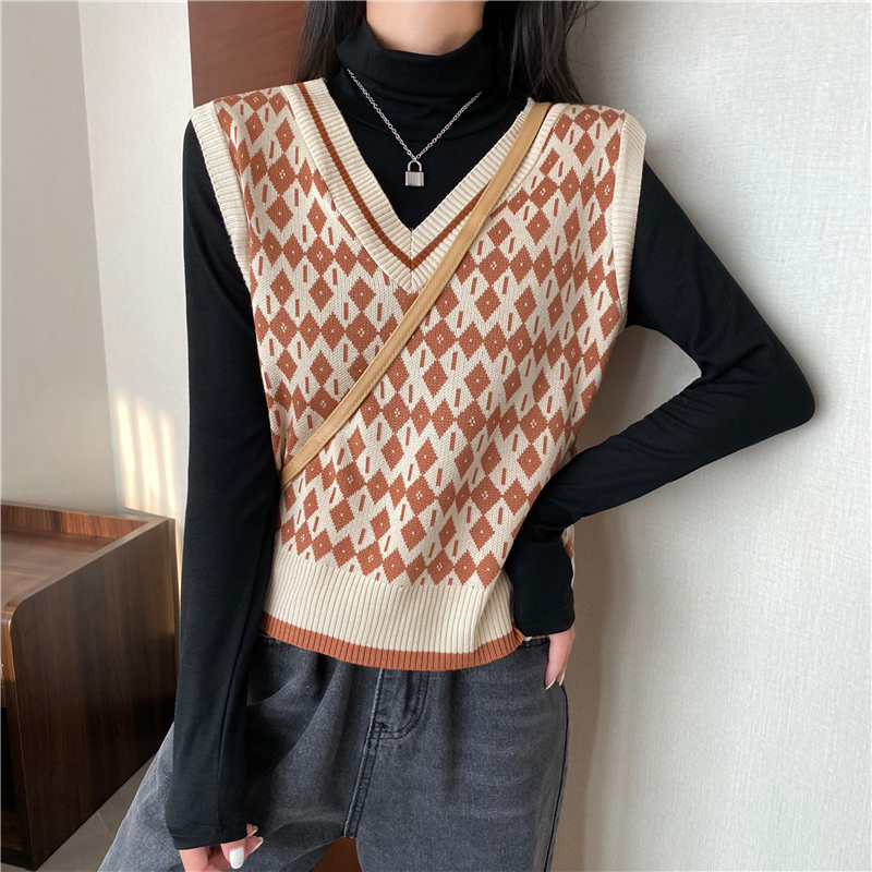 Áo Khoác Len Không Tay Cổ Chữ V Thời Trang Nữ Tính