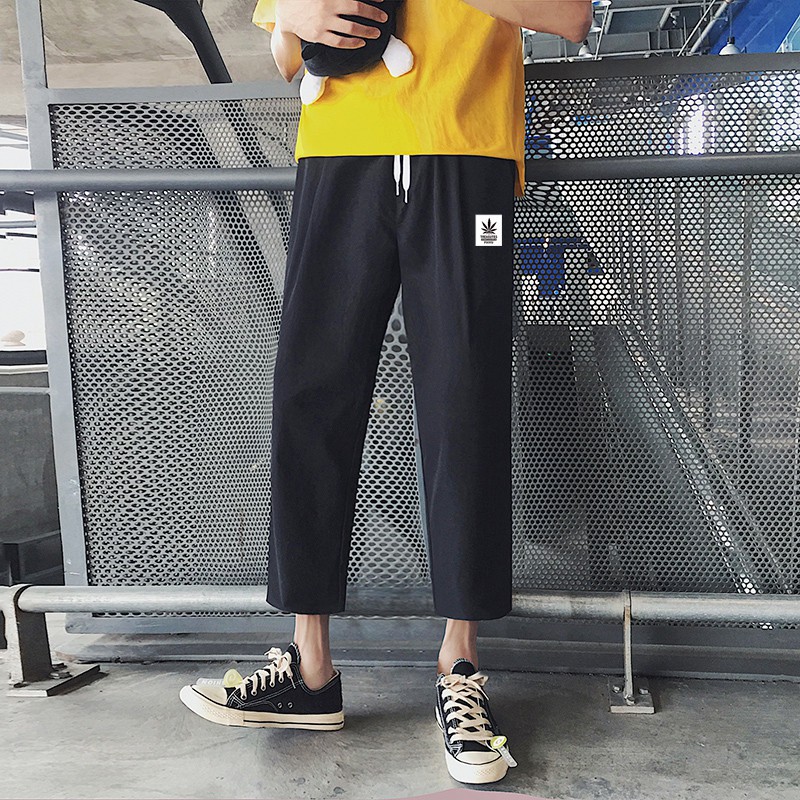 Spring And Summer New Dk Trousers Male Straight Loose Korean Version Of The Wild Trend Casual Suit Pants Men's Nine Pant