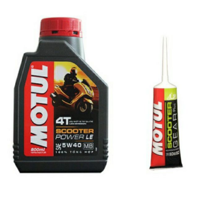 COMBO NHỚT MOTUL SCOOTER POWER LE 5W40 800ML + NHỚT HỘP SỐ (XE TAY GA)