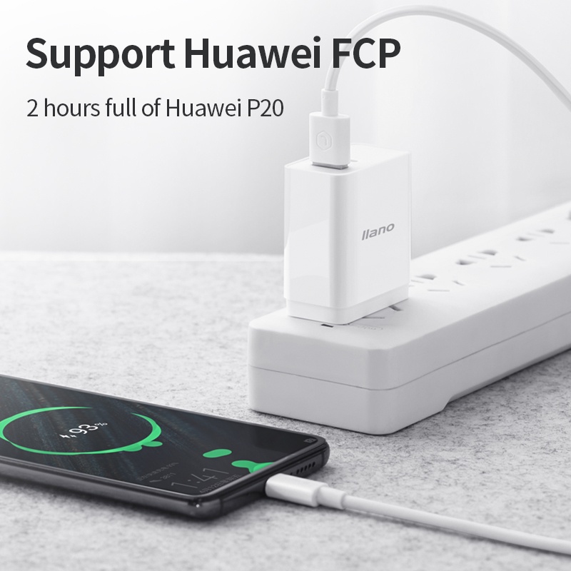 Củ sạc LLANO 2pin Pd3.0+Qc3.0 Eu cổng Usb 3.0 (18W) hỗ trợ sạc nhanh dành cho Huawei Fpc