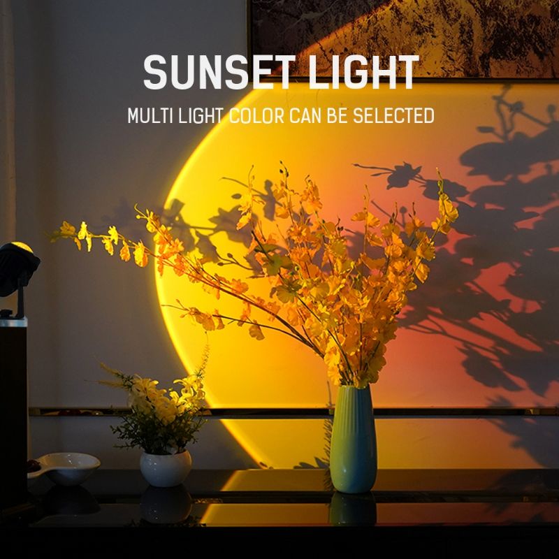 Đèn hoàng hôn, cầu vồng Sunset Rose kèm remote, chỉnh nhiều hiệu ứng màu hot