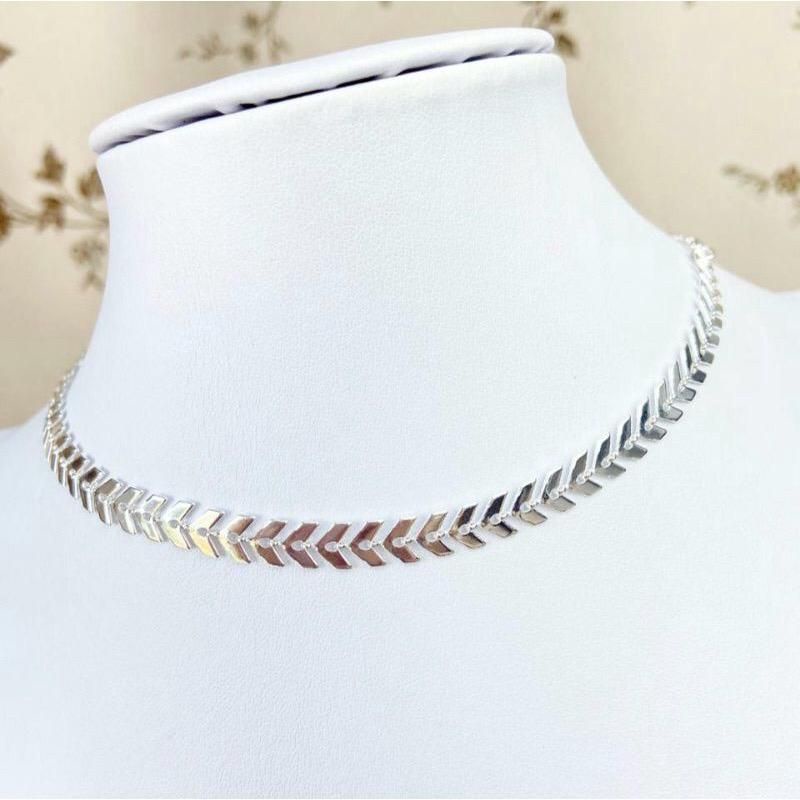 Vòng Cổ Choker Bằng Bạc 925 Mặt Hình Tròn Dễ Thương Dành Cho Nữ