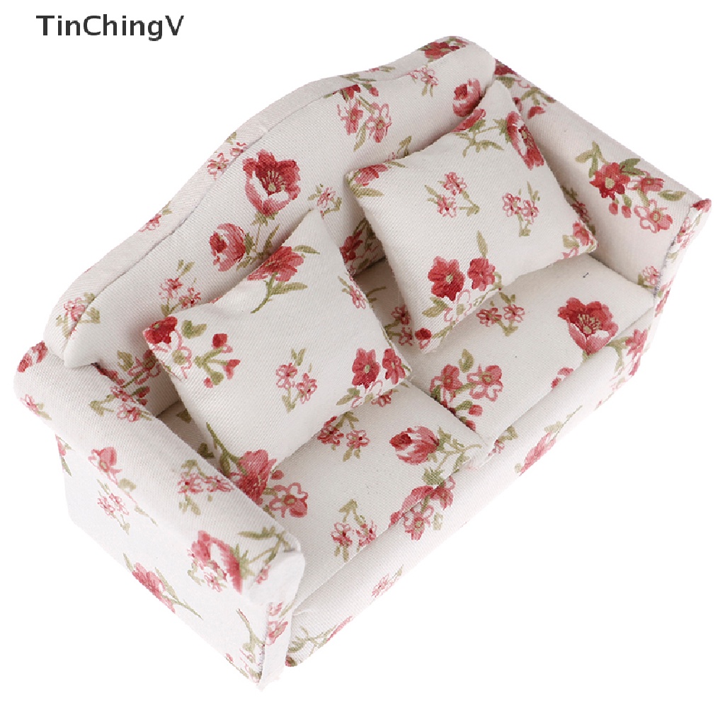 Mô Hình Ghế Sofa Đôi Vintage Trang Trí Nhà Búp Bê Tỉ Lệ 1: 12