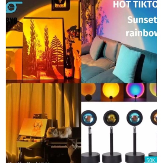 Đèn tiktok video triệu view hoàng hôn 4 màu có mika chuyển đổi 4 màu tiktok sunset rainbow trang trí, livestream