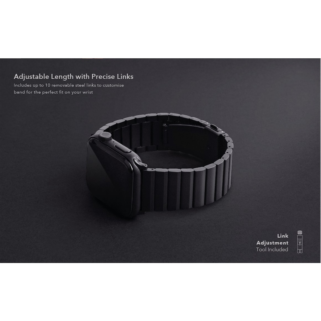 Dây Đeo UNIQ Strova Steel Link Band Apple Watch 44mm / 42mm