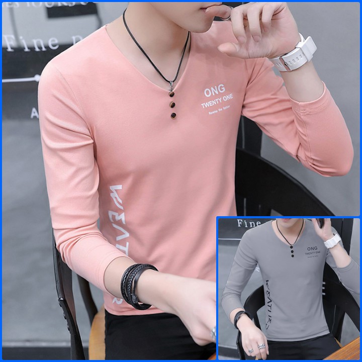 Áo phông nam tay dài TN72 ONG vải sợi tre tổng hợp đẹp form Hàn Quốc