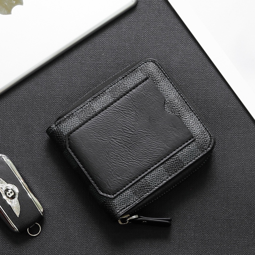 Ví Nam Họa Tiết Caro Nhỏ Gọn Thời Trang Jino Studio - Ví Đựng Thẻ Da PU