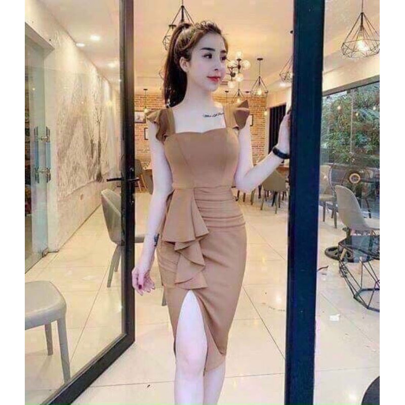Đầm body cánh tiên xẻ tà