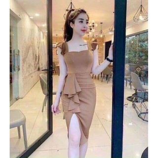 Đầm body cánh tiên xẻ tà