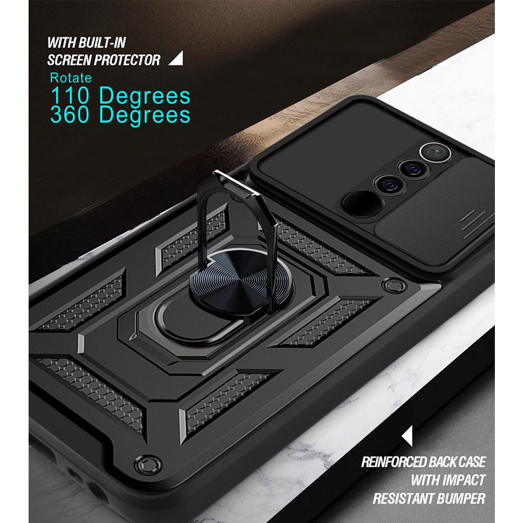 Ốp Điện Thoại Chống Sốc Có Giá Đỡ Xoay Dành Cho Xiaomi Redmi note 8 9 9s pro 9a 9c 4G