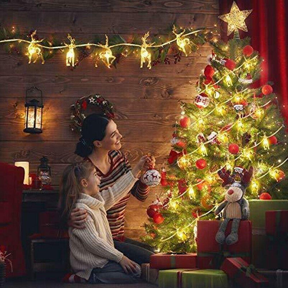 Dây Đèn LED 10 Bóng Dài 1.5m Hình Tuần Lộc Trang Trí Đa Dạng
