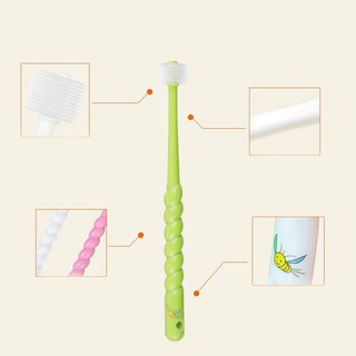 Bàn chải đánh răng đầu tròn 360 độ cho bé