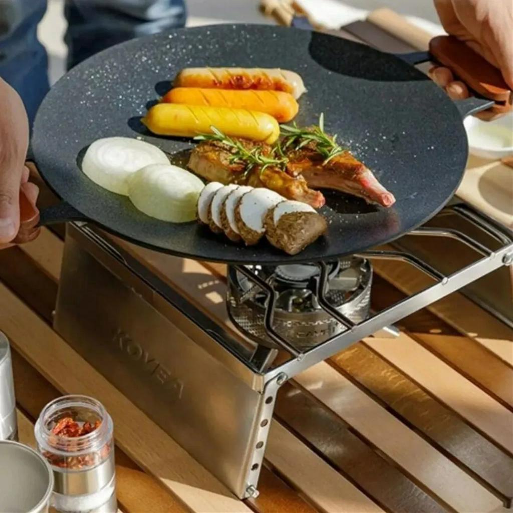 Chảo Đá Nướng Không Dầu Hàn Quốc 34cm,Nướng Thịt Chống Dính,Nướng Thịt BBQ Dùng Được Cho Mọi Loại Bếp,Chất Liệu Cao Cấp.