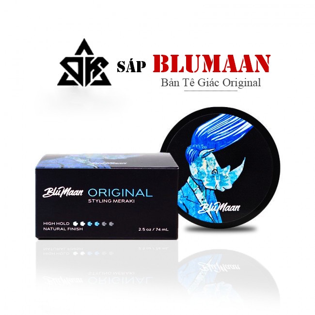 Sáp Vuốt Tóc Nam Bluman Bản Tê Giác Xanh Original 74gr , Giữ nếp tốt trong 48H - TuHaiStore