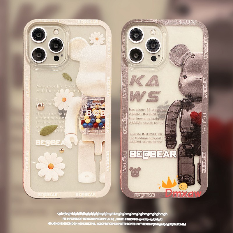Ốp Điện Thoại Mềm Trong Suốt Họa Tiết Gấu Kaws Thời Trang Cho iPhone 13 Pro Max 13 Mini 12 11 Pro Max X XR XS Max 8 7 6 6s Plus SE 2020