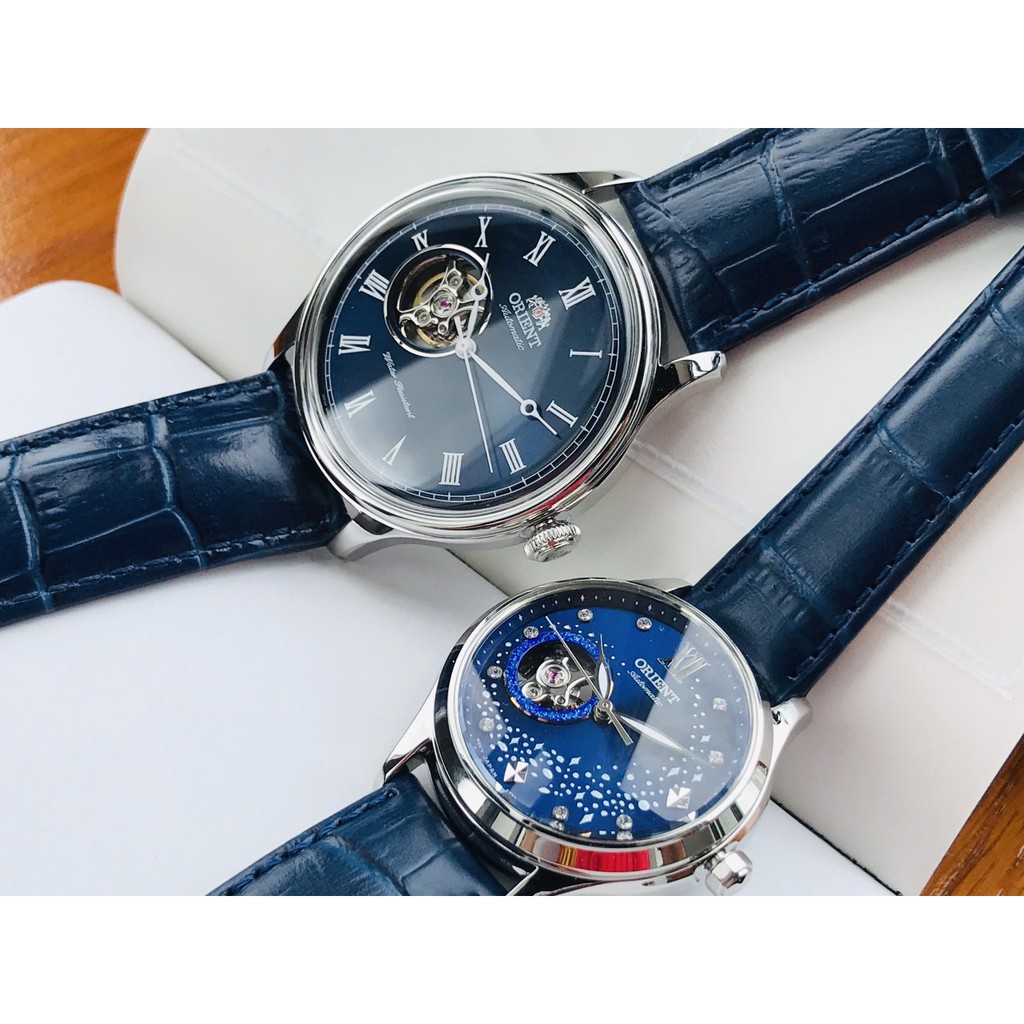 Đồng hồ đôi Orient - Máy Automatic - Kính khoáng cứng tráng Sapphire - Dây da