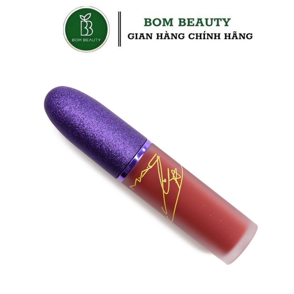 Son Kem Mac x Lisa Powder Kiss Liquid Lip Colour Màu Rhythm 'N' Roses Đỏ Đất ( Phiên Bản Giới Hạn)