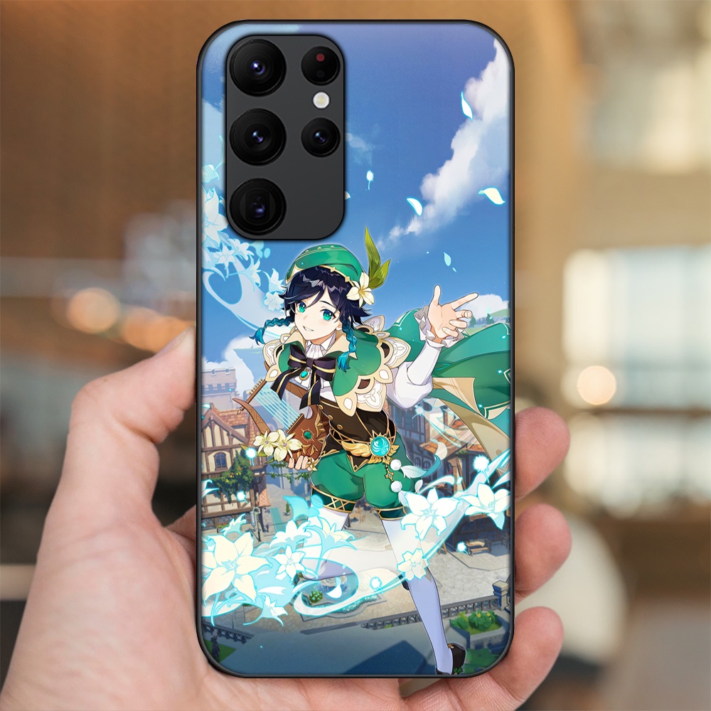 Ốp lưng Samsung S20 Ultra viền đen in hình Venti Genshin Impact