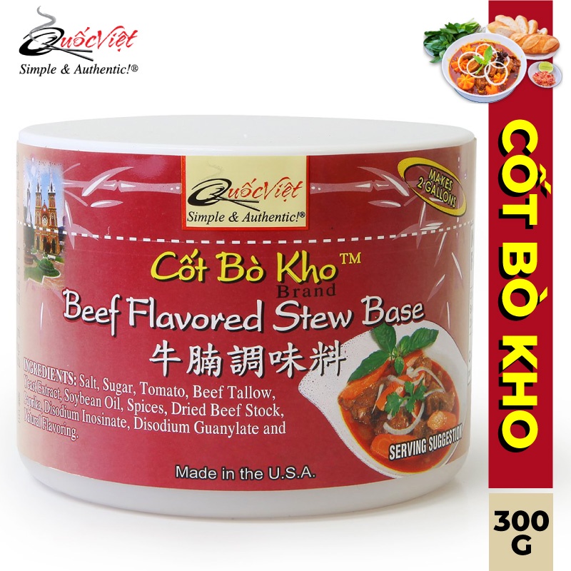 Cốt Bò Kho Quốc Việt - Nhập khẩu USA - Beef Stew Base (300g)