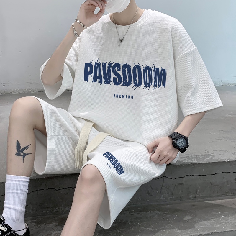 Set áo thun ngắn tay + quần short IFNICEFUTURE thời trang cho nam