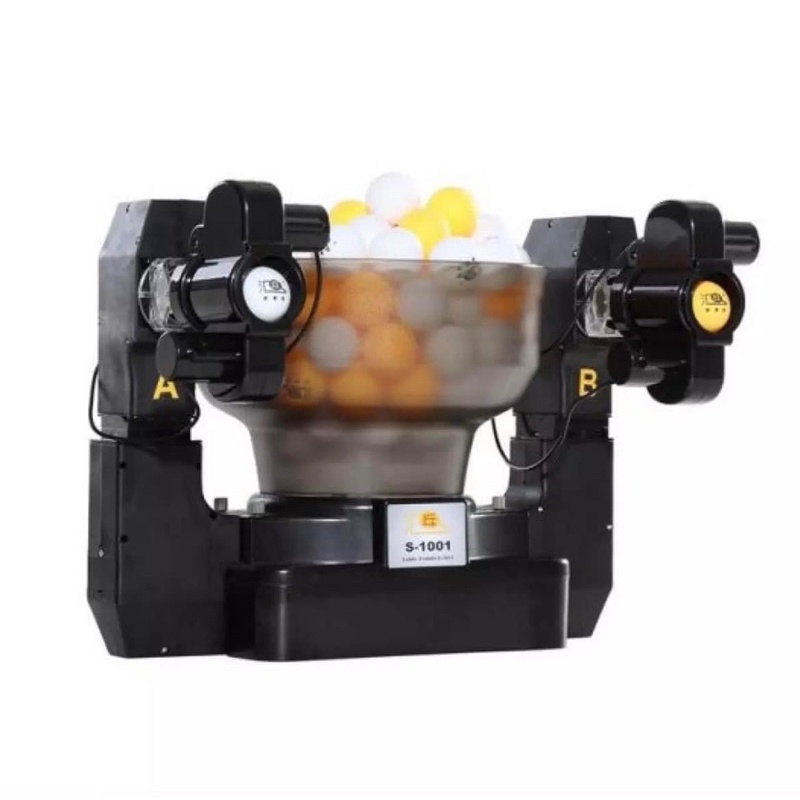 Máy bắn bóng bàn Huipang S1001 hai nòng Tặng kèm lưới và 100 quả bóng tập
