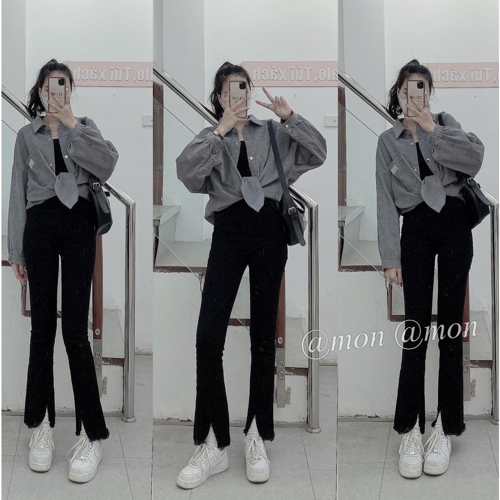 210803 QUẦN JEANS XẺ GIỮA ỐNG