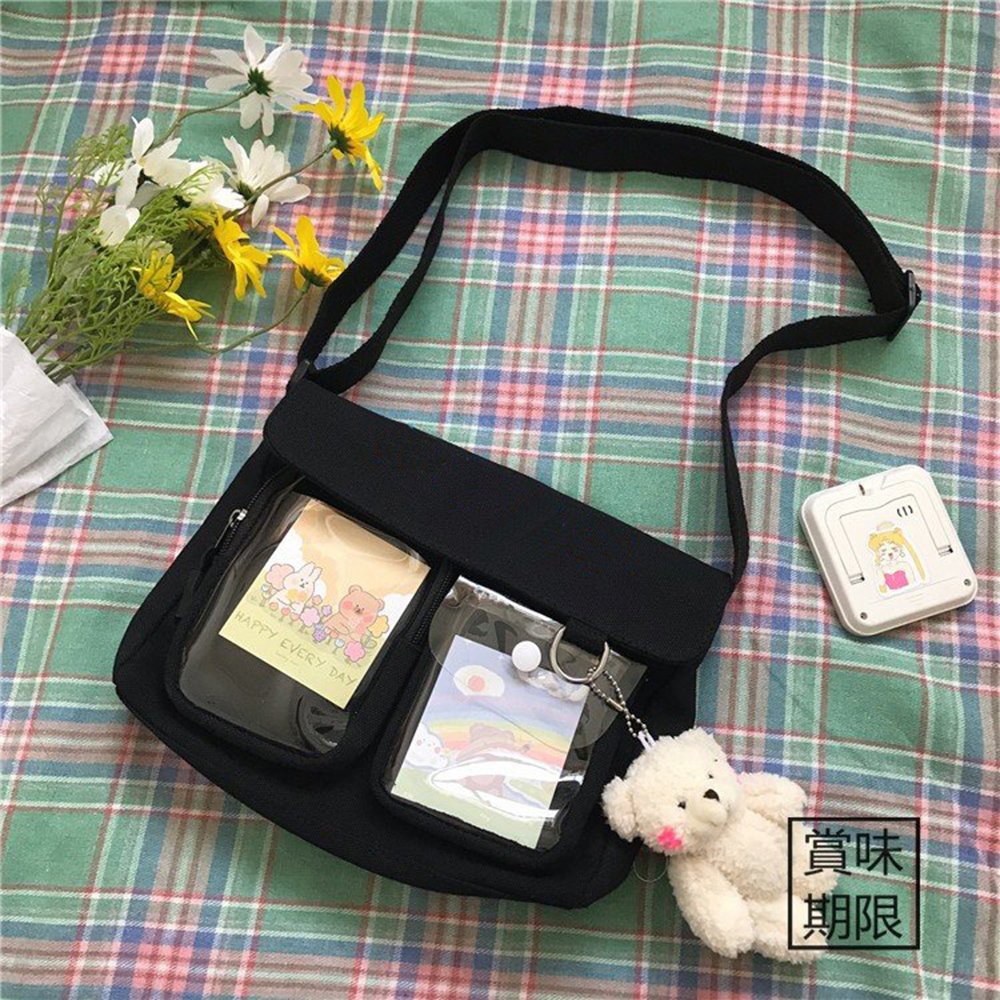 [ GIÁ HUY DIỆT ] Túi vải đeo chéo canvas bóng kính cho học sinh ,sinh viên siêu đẹp, siêu tiện lợi.