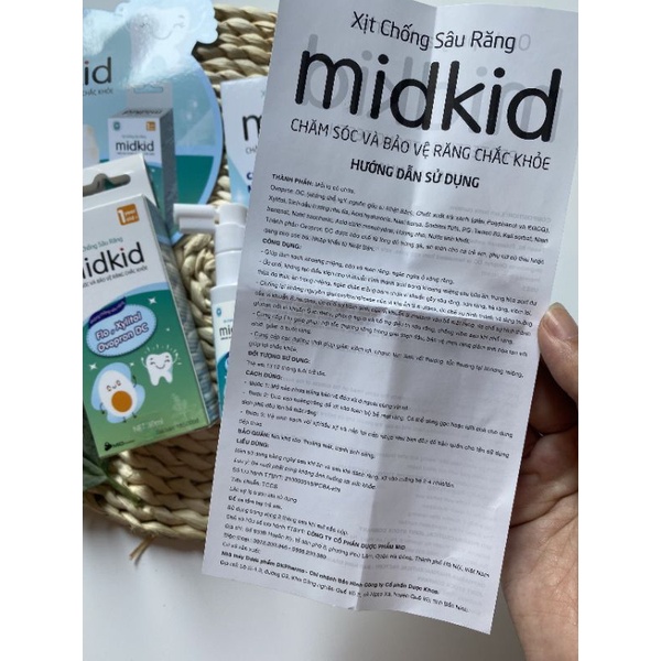 Xịt răng Midkid - đánh bay sâu răng, vết ố vàng răng, an toàn bé nuốt được