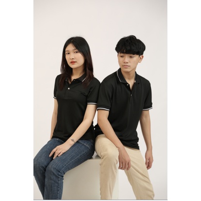 Áo Thun Polo Đen Nam Basic Cổ Bẻ Vải Poly Cá Sấu Cao Cấp Chuẩn Form NF011