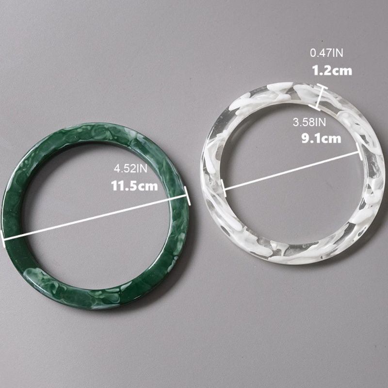 Set 2 Tay Cầm Bằng Resin Màu Trắng / Xanh Lá Thay Thế DIY Cho Túi Xách Nữ
