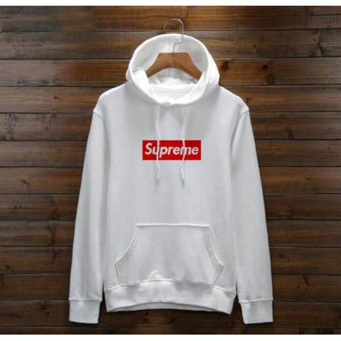 [Siêu ấm] Áo nỉ Hoodie Supre form suông rộng có mũ unisex, chất nỉ bông siêu ấm, màu đen trắng áo sweater basic | BigBuy360 - bigbuy360.vn