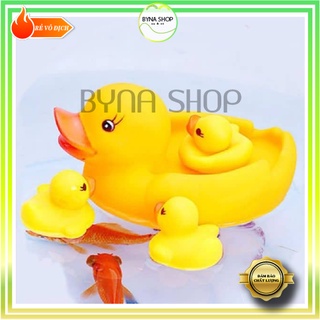 Đồ chơi đàn vịt thả bồn tắm có tiếng kêu siêu đáng yêu cho Bé