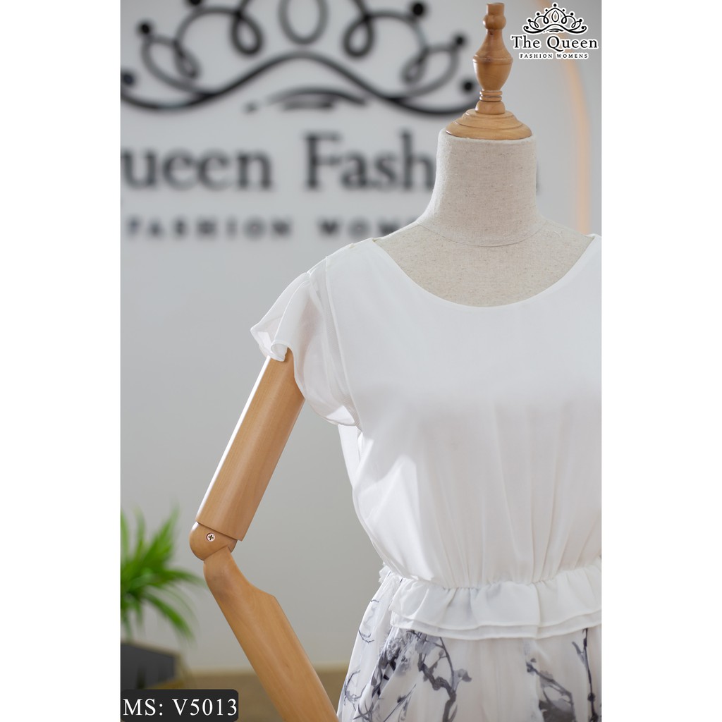 VÁY THIẾT KẾ V5013 dáng xòe sát nách, phần váy có họa tiết siêu đẹp - The Queen Fashion - Có hình chụp thật của sản phẩm | BigBuy360 - bigbuy360.vn
