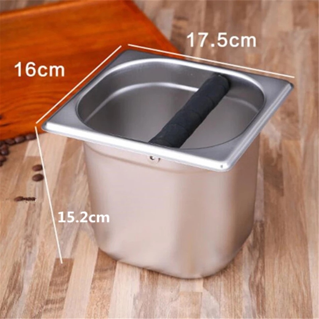 Portable Stainless Steel Coffee Box Espresso Grounds Waste Bucket Container