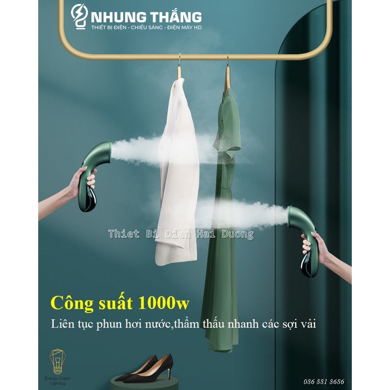 Bàn Là Hơi Nước Cầm Tay Cao Cấp EM-609B - Bàn Ủi Hơi Nước Mini Mẫu Mới - Công Suất 1000W - Bảo Hành 12 Tháng - Có Video