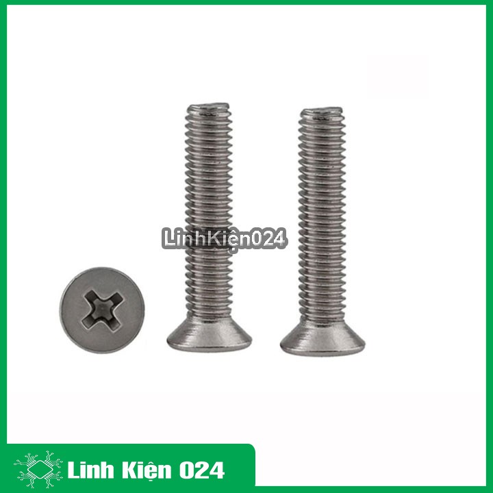 Ốc M2, M2.5, M5 đủ loại 6mm-8mm-20mm ốc bắt động cơ vít bake đầu bằng thân bu lông inox 304