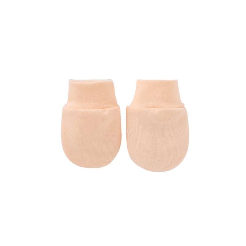 Set 3 Món Gồm Găng Tay + Mũ + Găng Tay + Găng Tay Cotton Mềm Màu Trơn Chống Trầy Xuân Hè Cho Bé