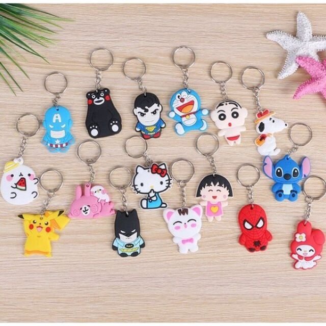 Móc khóa silicon mini nhiều hình cute Lch
