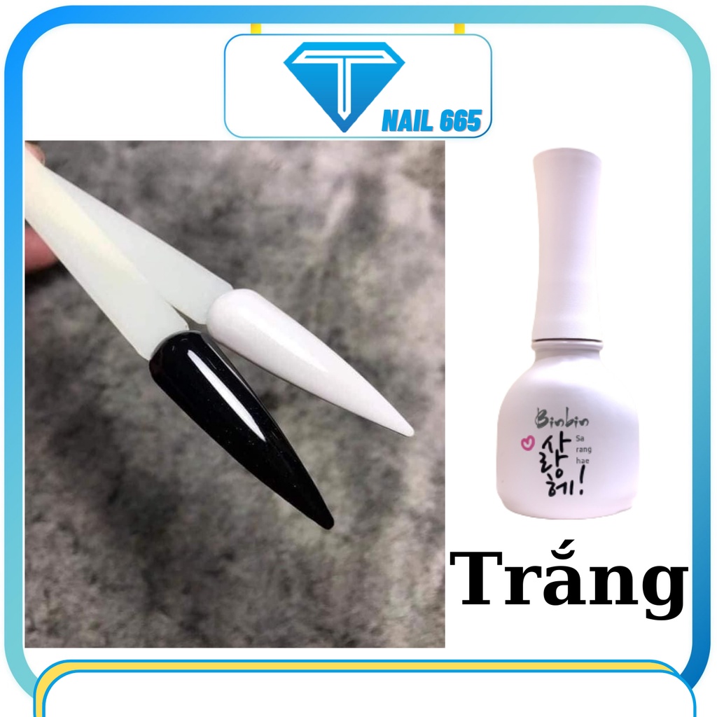 Sơn gel nail đen trắng . Nước sơn móng tay đen trắng Bin Bin hàn quốc cao cấp