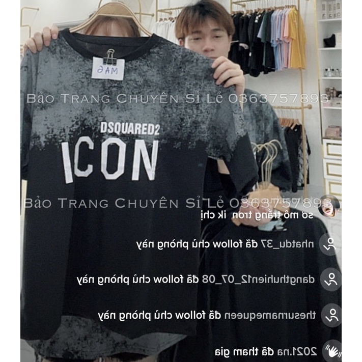 Áo Phông Loang Hot Trend ICON Chất Coton Đẹp Dày Form Rộng Freesize Nam Nữ Ulzzang Hàn Quốc Freesize