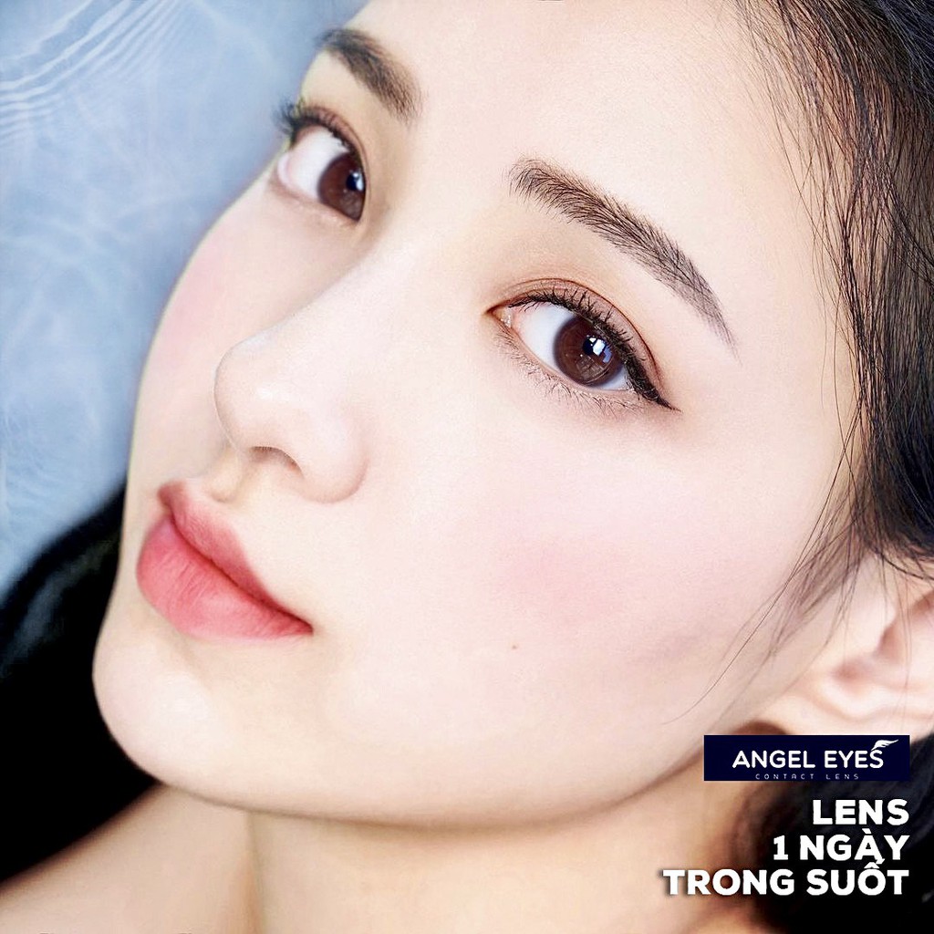 [RẺ VÔ ĐỊCH] Lens 1 ngày trong suốt Angel Eyes cho mắt nhạy cảm có độ cận từ 0 đến 6 độ chống ánh sáng xanh