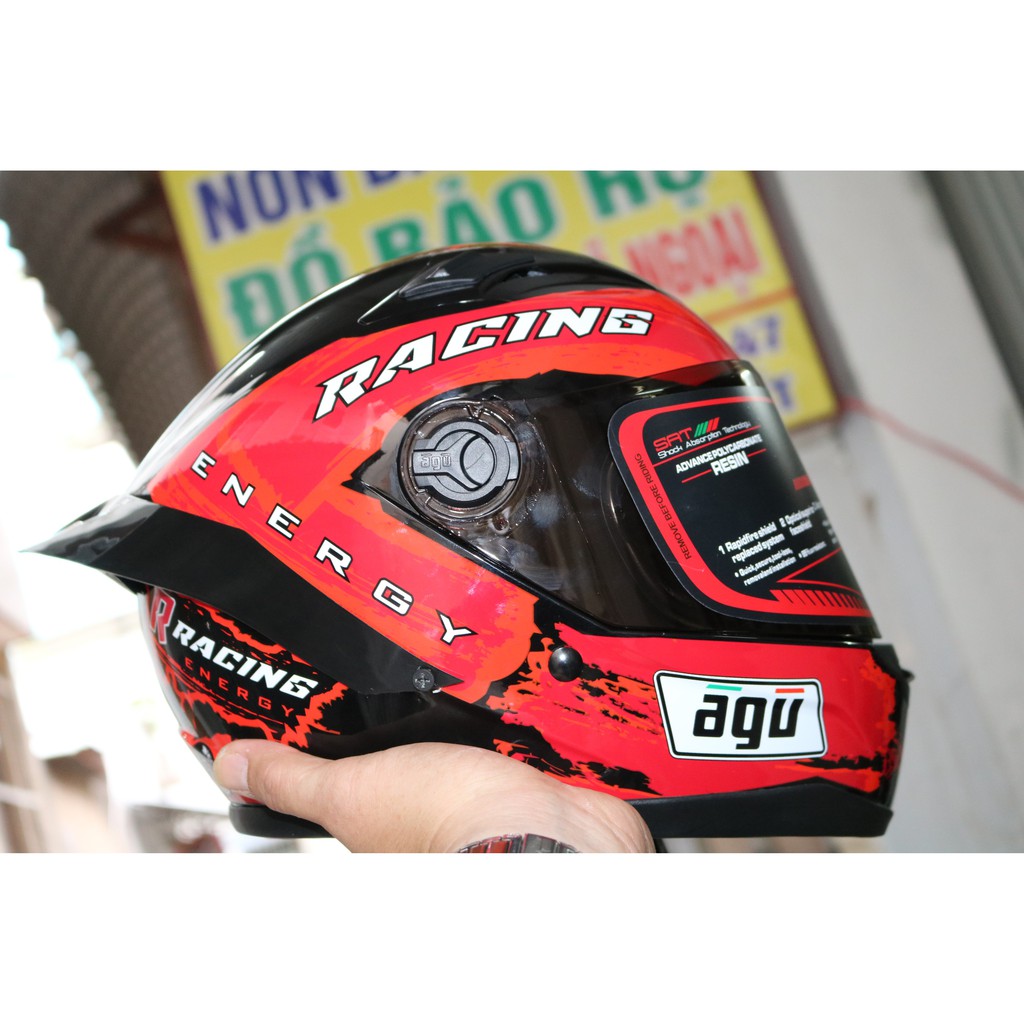 Nón bảo hiểm Fullface AGU Racing đỏ