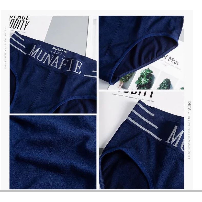 MUNAFIE Bộ 3 Quần Lót Boxer Nam Vải spandex