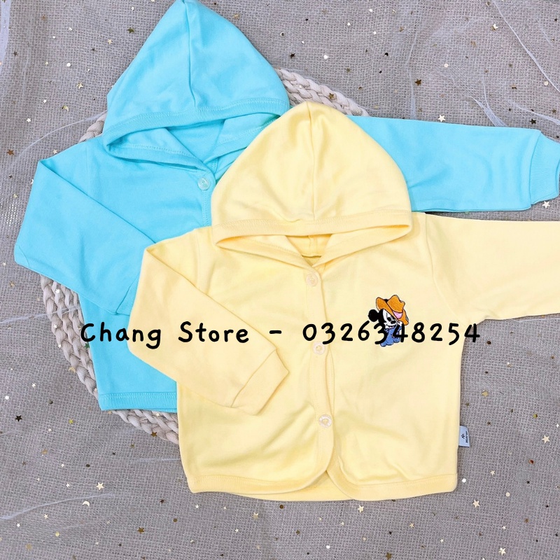 Áo Khoác Nỉ Có Nón Màu Minh Anh Cho Bé 100% Cotton