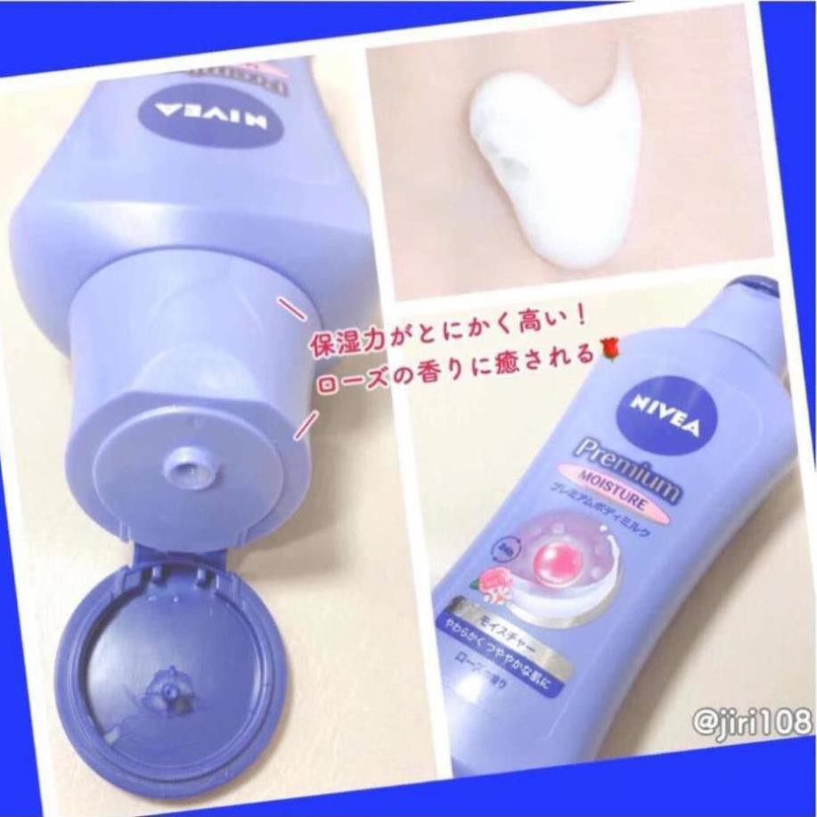 (SALE 350k -->> 265k ) Sữa dưỡng thể cấp ẩm, dưỡng trắng da Premium Moisture Body Milk Nivea Nhật Bản