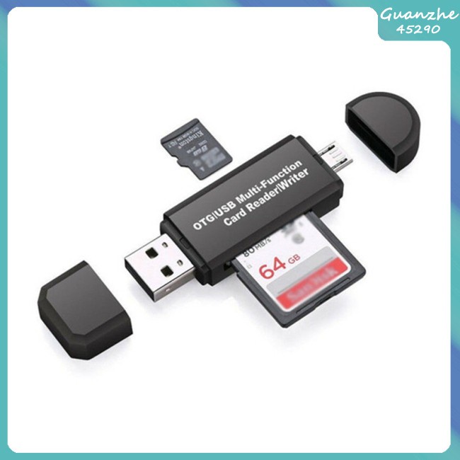 Hot Sale 【GZ】 Card Reader Adapter USB 2.0 +OTG for Micro SD/for SDXC for TF Multi-Function U Disk PC Phones Memory Cardreader