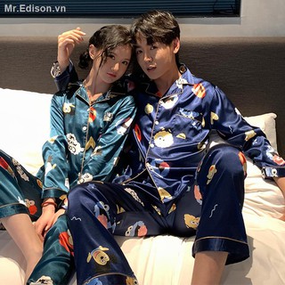 Set Đồ Ngủ Tay Dài In Hình Dễ Thương Cho Cặp Đôi