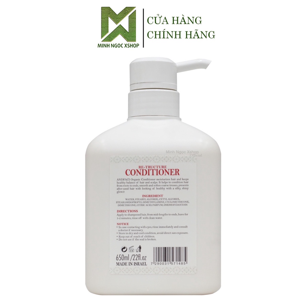 Dầu xả siêu phân tử Andfaci 650ml làm sạch phục hồi tóc