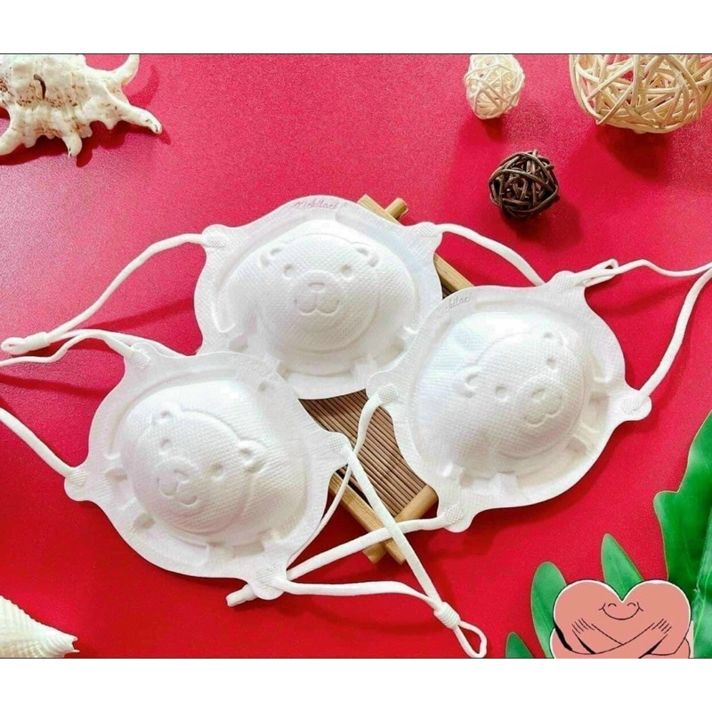 Khẩu trang gấu cho bé sơ sinh 0-3t- Thùng 36 cái