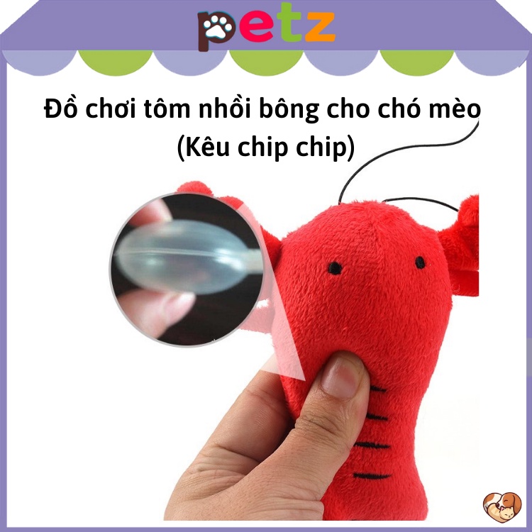 Đồ chơi tôm nhồi bông cho chó mèo PETZ đồ chơi bóp ra tiếng cho thú cưng